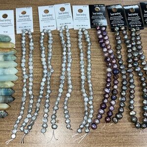 6mm-8m Semi Precious & Cultured Pearl & Masonite Beads For Jewelry Making Lot